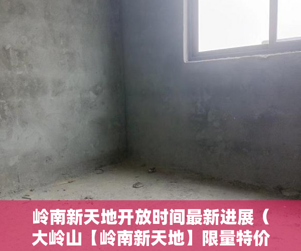 岭南新天地开放时间最新进展（大岭山【岭南新天地】限量特价房，一房128万，两房206 ）小产权房屋保修期多久，