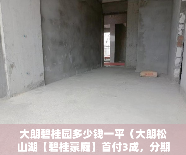 大朗碧桂园多少钱一平（大朗松山湖【碧桂豪庭】首付3成，分期5年，起步价4980 ）以后小产权房怎么处理，