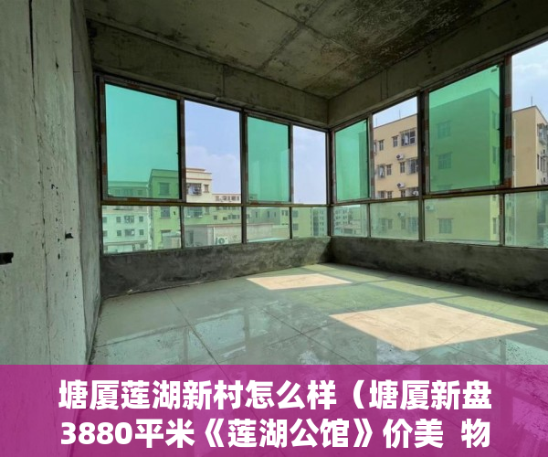 塘厦莲湖新村怎么样（塘厦新盘3880平米《莲湖公馆》价美  物质 ）私人建小产权房出售多久工资，