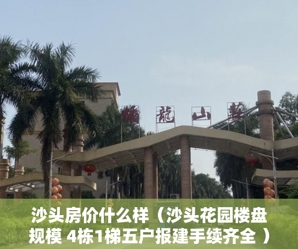 沙头房价什么样（沙头花园楼盘规模 4栋1梯五户报建手续齐全 ）买了小产权房怎么申请公租房，
