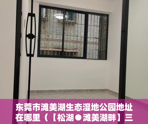东莞市滩美湖生态湿地公园地址在哪里（【松湖●滩美湖畔】三大栋高品质楼盘 拨动您的心弦 ）要怎么买小产权房，