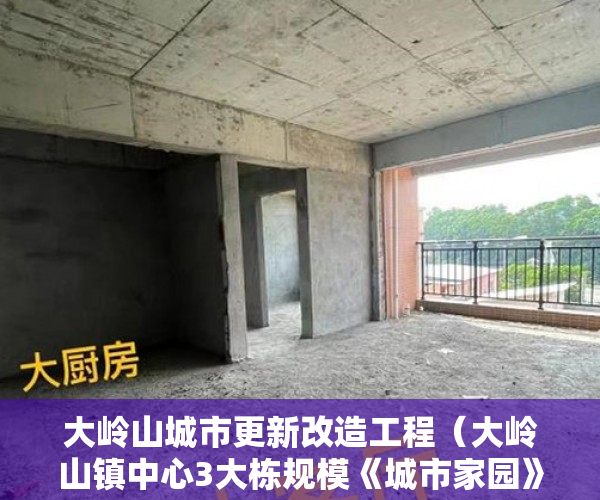大岭山城市更新改造工程（大岭山镇中心3大栋规模《城市家园》99万套起 均价4350 ）小产权的房子多久能卖出去，