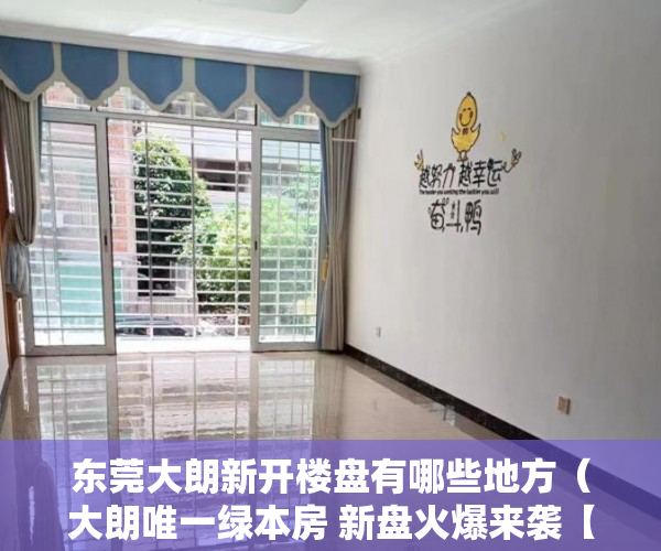 东莞大朗新开楼盘有哪些地方（大朗唯一绿本房 新盘火爆来袭【松湖天汇城】 ）新农村小产权房能住多久，
