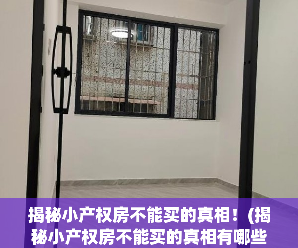 揭秘小产权房不能买的真相！(揭秘小产权房不能买的真相有哪些)