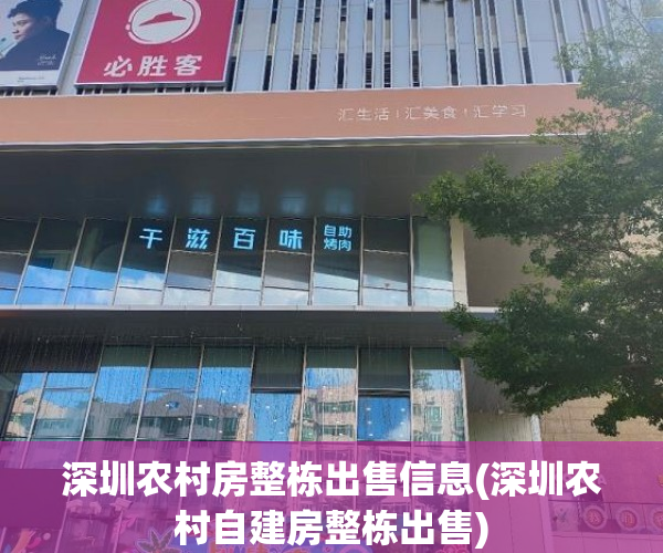 深圳农村房整栋出售信息(深圳农村自建房整栋出售)
