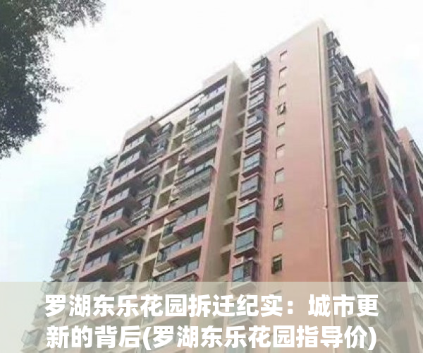 罗湖东乐花园拆迁纪实：城市更新的背后(罗湖东乐花园指导价)