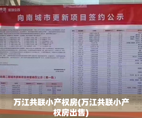 万江共联小产权房(万江共联小产权房出售) 万江共联小产权房(万江共联小产权房出售)