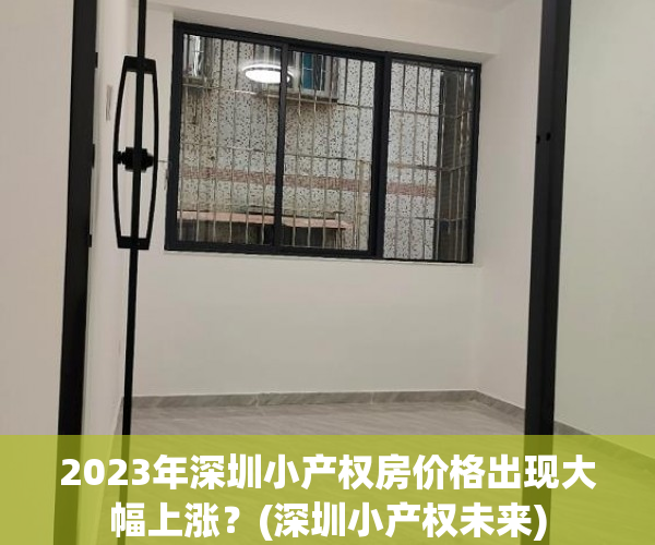 2023年深圳小产权房价格出现大幅上涨？(深圳小产权未来)