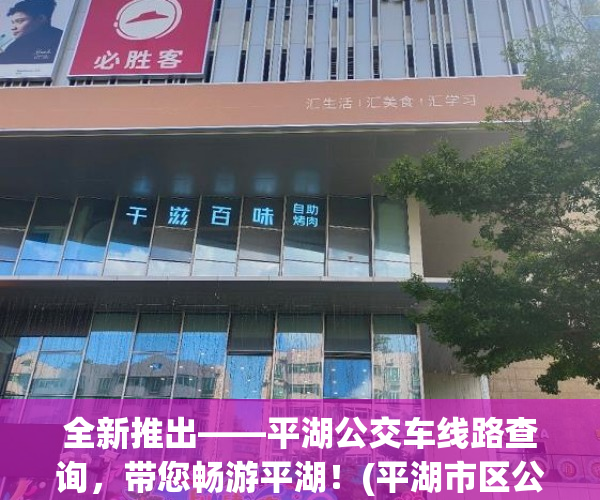 全新推出——平湖公交车线路查询，带您畅游平湖！(平湖市区公交车线路查询)