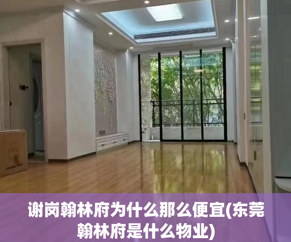 谢岗翰林府为什么那么便宜(东莞翰林府是什么物业) 谢岗翰林府为什么那么便宜(东莞翰林府是什么物业)