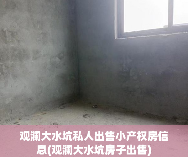 观澜大水坑私人出售小产权房信息(观澜大水坑房子出售)