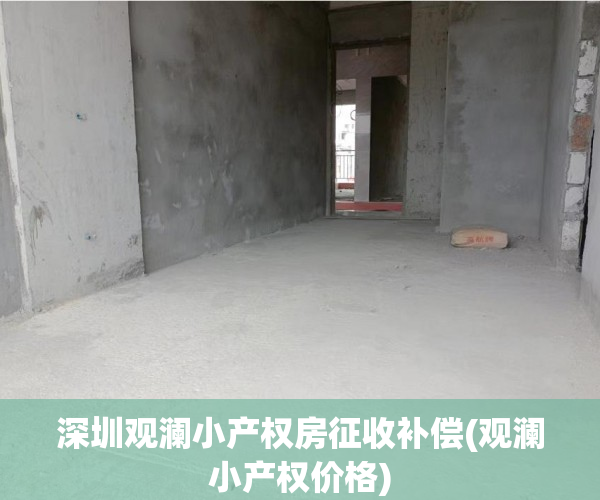 深圳观澜小产权房征收补偿(观澜小产权价格)