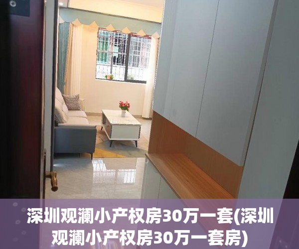深圳观澜小产权房30万一套(深圳观澜小产权房30万一套房)