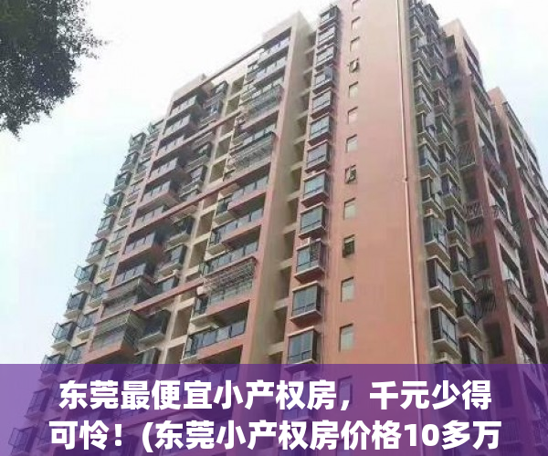 东莞最便宜小产权房，千元少得可怜！(东莞小产权房价格10多万)