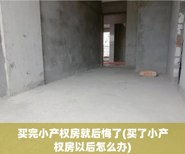 买完小产权房就后悔了(买了小产权房以后怎么办) 买完小产权房就后悔了(买了小产权房以后怎么办)