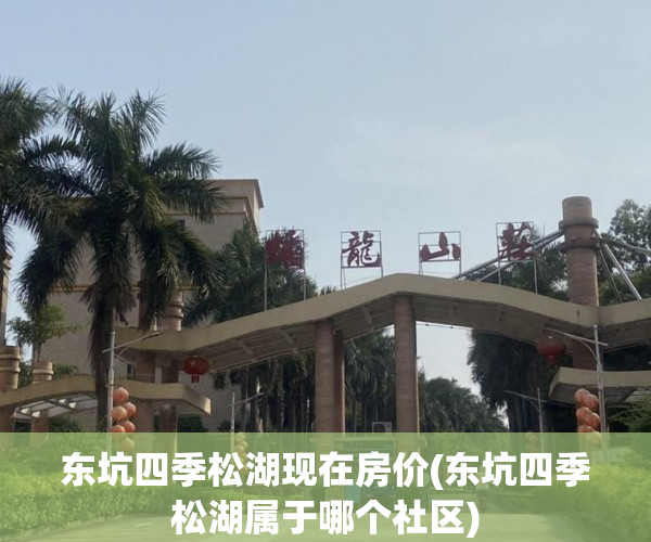 东坑四季松湖现在房价(东坑四季松湖属于哪个社区) 东坑四季松湖现在房价(东坑四季松湖属于哪个社区)