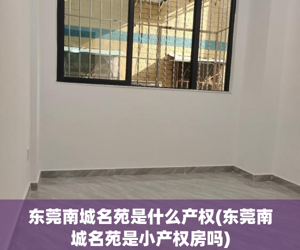 东莞南城名苑是什么产权(东莞南城名苑是小产权房吗) 东莞南城名苑是什么产权(东莞南城名苑是小产权房吗)