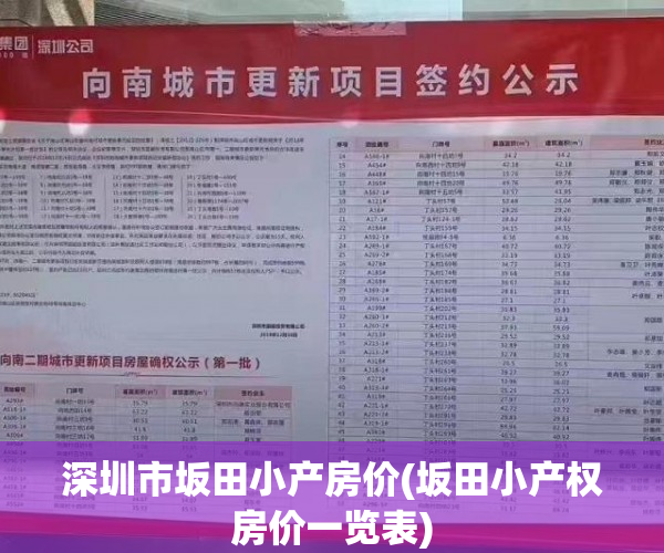 深圳市坂田小产房价(坂田小产权房价一览表) 深圳市坂田小产房价(坂田小产权房价一览表)