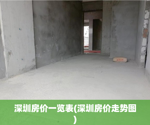 深圳房价一览表(深圳房价走势图)