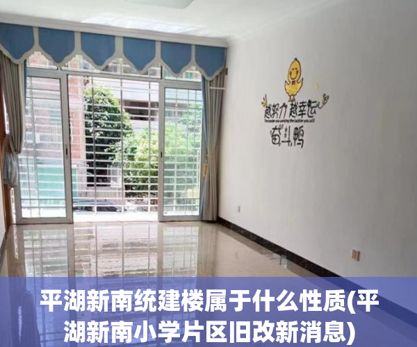 平湖新南统建楼属于什么性质(平湖新南小学片区旧改新消息)