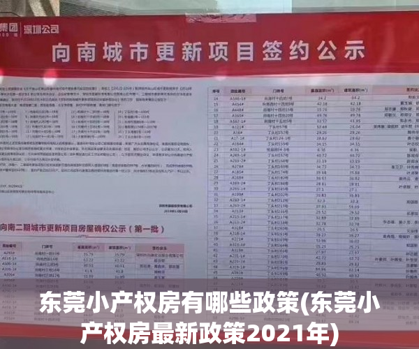 东莞小产权房有哪些政策(东莞小产权房最新政策2021年) 东莞小产权房有哪些政策(东莞小产权房最新政策2021年)