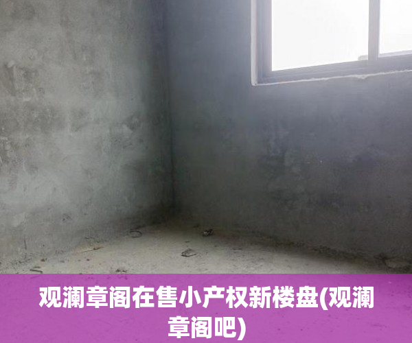 观澜章阁在售小产权新楼盘(观澜章阁吧)