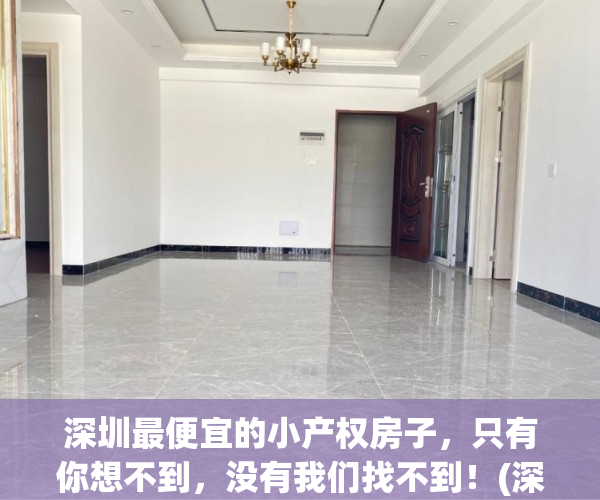 深圳最便宜的小产权房子，只有你想不到，没有我们找不到！(深圳便宜的小产权二手房出售)