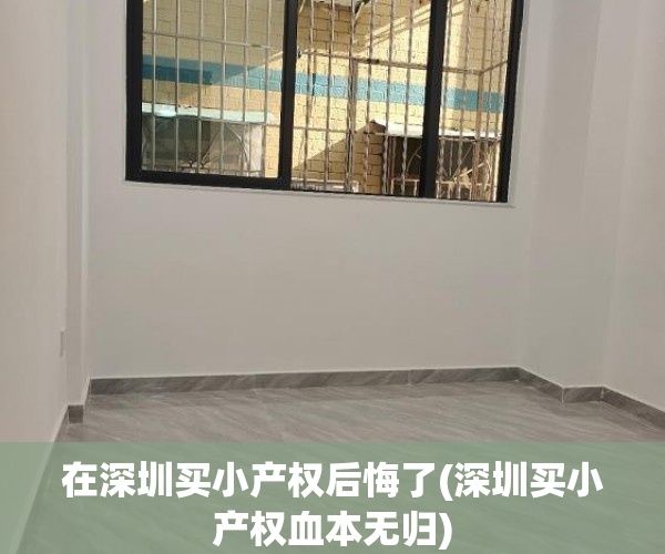 在深圳买小产权后悔了(深圳买小产权血本无归) 在深圳买小产权后悔了(深圳买小产权血本无归)