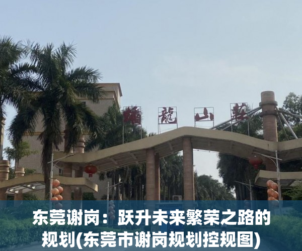 东莞谢岗：跃升未来繁荣之路的规划(东莞市谢岗规划控规图)