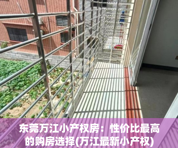 东莞万江小产权房：性价比最高的购房选择(万江最新小产权)