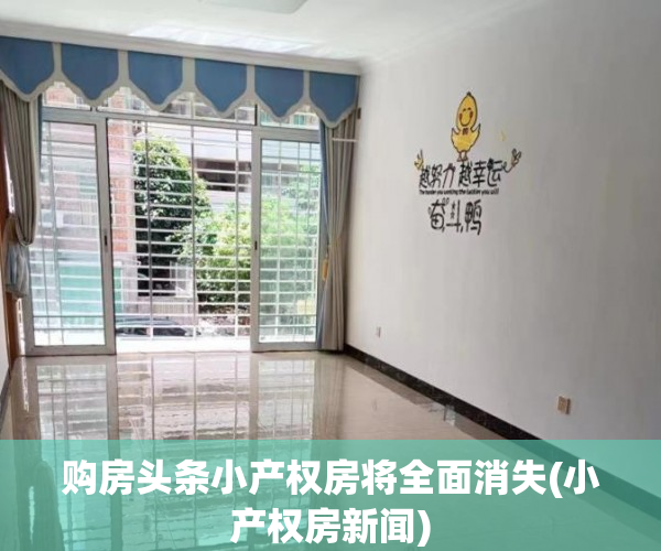 购房头条小产权房将全面消失(小产权房新闻)
