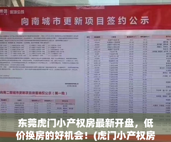 东莞虎门小产权房最新开盘，低价换房的好机会！(虎门小产权房价格走势)