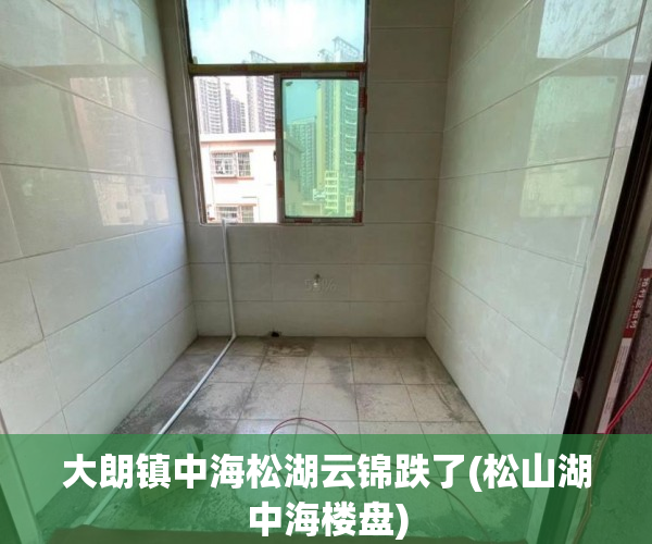 大朗镇中海松湖云锦跌了(松山湖中海楼盘) 大朗镇中海松湖云锦跌了(松山湖中海楼盘)