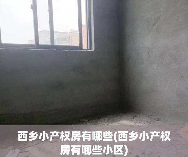 西乡小产权房有哪些(西乡小产权房有哪些小区)