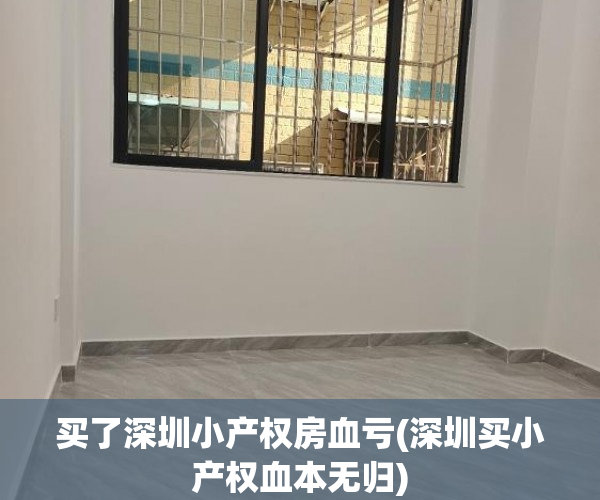 买了深圳小产权房血亏(深圳买小产权血本无归) 买了深圳小产权房血亏(深圳买小产权血本无归)