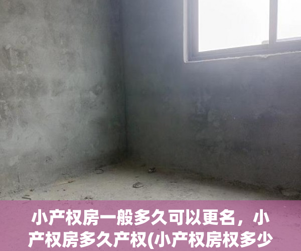 小产权房一般多久可以更名，小产权房多久产权(小产权房权多少年)