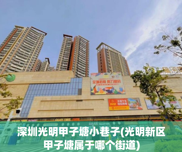 深圳光明甲子塘小巷子(光明新区甲子塘属于哪个街道)