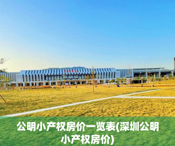 公明小产权房价一览表(深圳公明小产权房价)