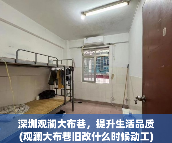 深圳观澜大布巷，提升生活品质(观澜大布巷旧改什么时候动工)