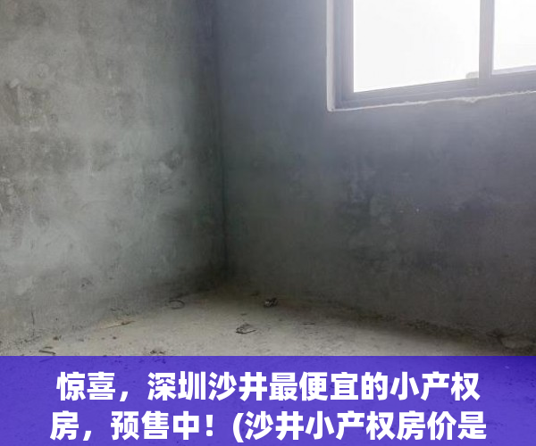 惊喜，深圳沙井最便宜的小产权房，预售中！(沙井小产权房价是多少)