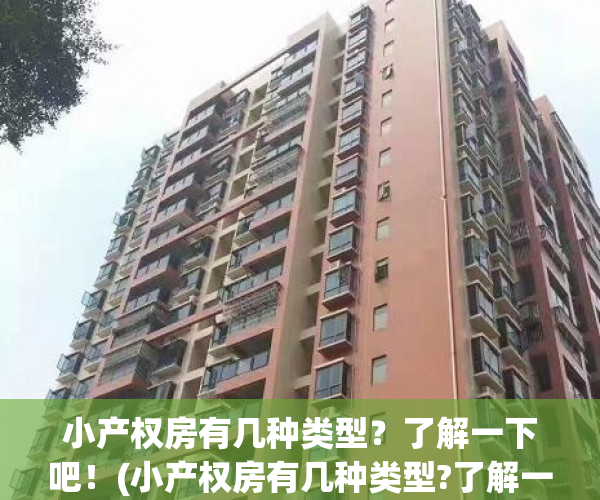 小产权房有几种类型？了解一下吧！(小产权房有几种类型?了解一下吧图片)