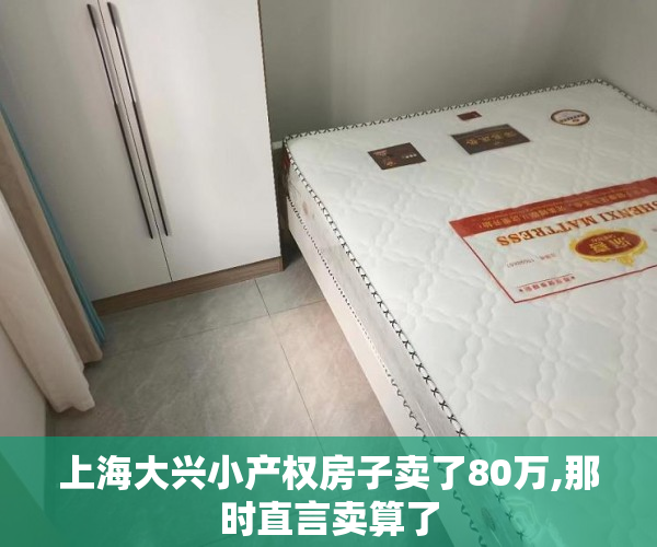 上海大兴小产权房子卖了80万,那时直言卖算了