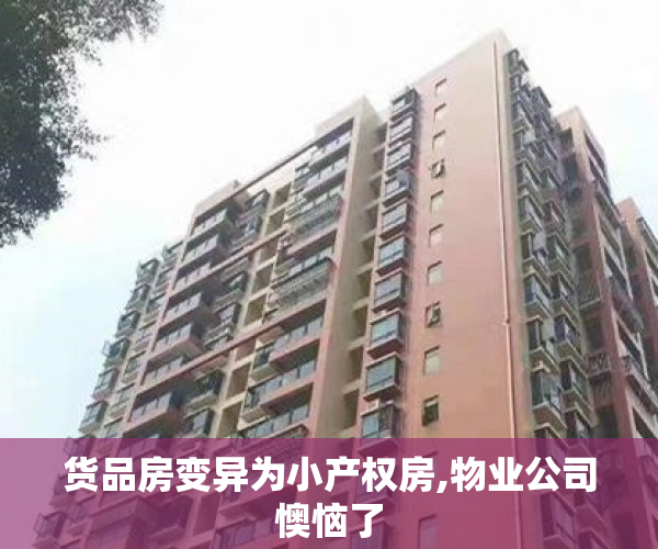 货品房变异为小产权房,物业公司懊恼了
