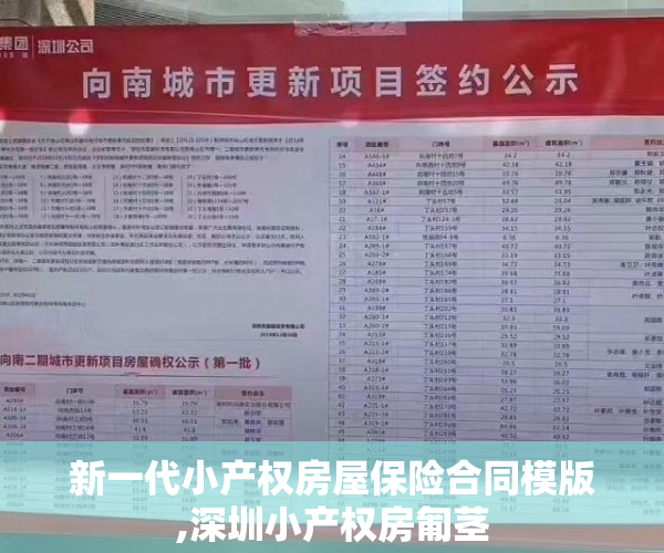 新一代小产权房屋保险合同模版,深圳小产权房匍茎