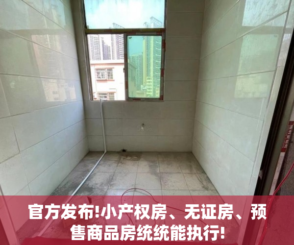 官方发布!小产权房、无证房、预售商品房统统能执行!