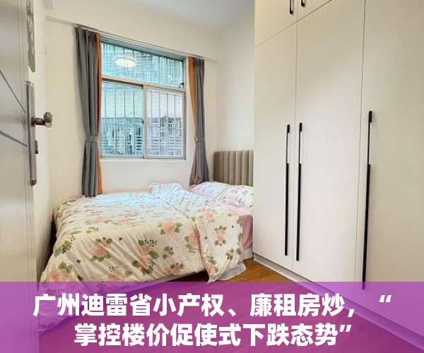 广州迪雷省小产权、廉租房炒，“掌控楼价促使式下跌态势”