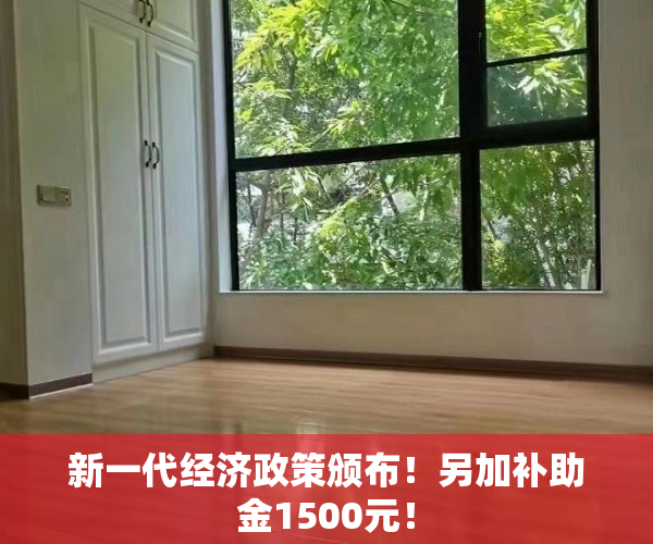 新一代经济政策颁布！另加补助金1500元！