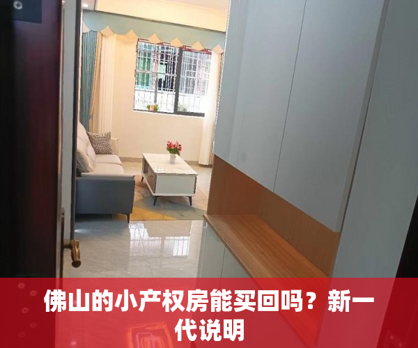 佛山的小产权房能买回吗？新一代说明