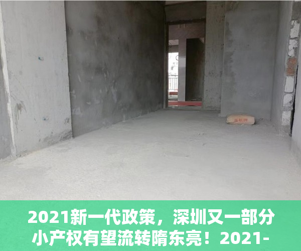 2021新一代政策，深圳又一部分小产权有望流转隋东亮！2021-11-0914：37来源：海珠不动产一点通