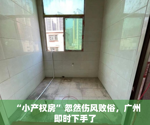 “小产权房”忽然伤风败俗，广州即时下手了